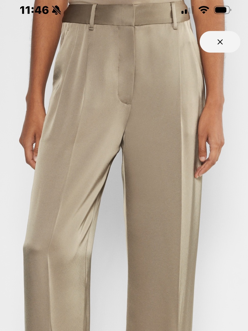 Aritzia Effortless pant in satin Nomad Taupe